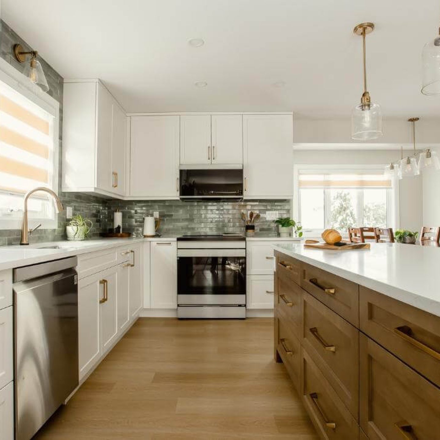10 modern-white-kitchen-with-wood-island-green-tile-backsplash